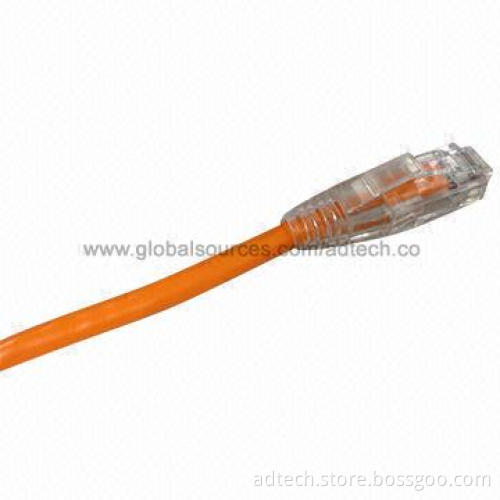 Clear Boot Cat5e UTP Patch Cord, Orange, UL-marked, Various Colors and Length Available